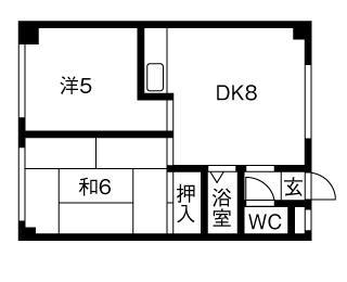 南郷ハイツ.イレブン(2DK/2階)の間取り写真