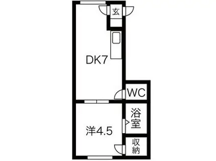 中神マンション(1DK/1階)の間取り写真