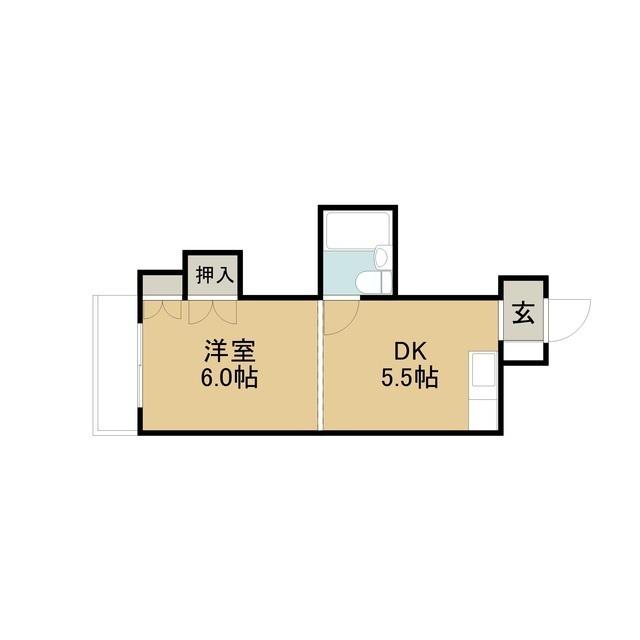 けいほくレジデンス(1DK/8階)の間取り写真