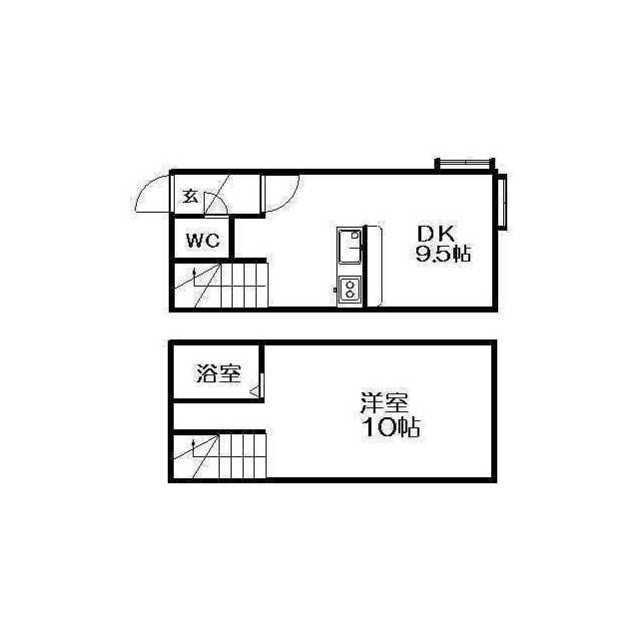 ベルノ真駒内(1DK/1階)の間取り写真