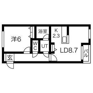 プレアデス(1LDK/4階)の間取り写真