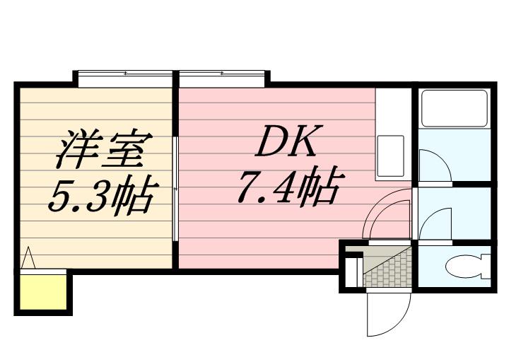Sコート真駒内(1DK/2階)の間取り写真