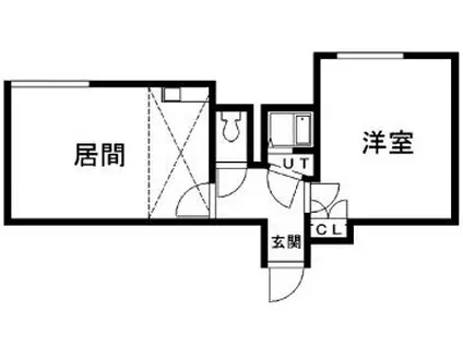 コスモハイツ(1DK/1階)の間取り写真