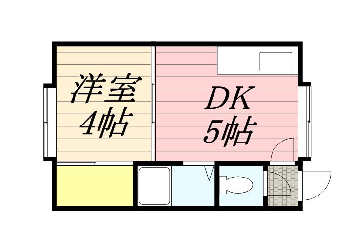 プラムコート菊水(1DK/3階)の間取り写真