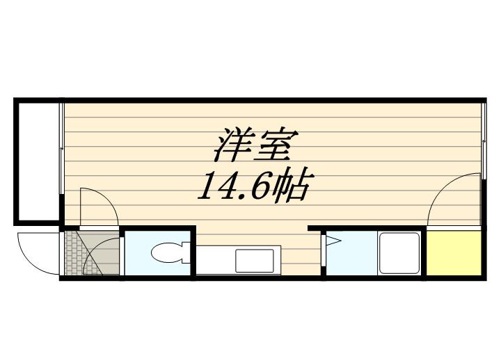 PIVOT山鼻B(1LDK/3階)の間取り写真