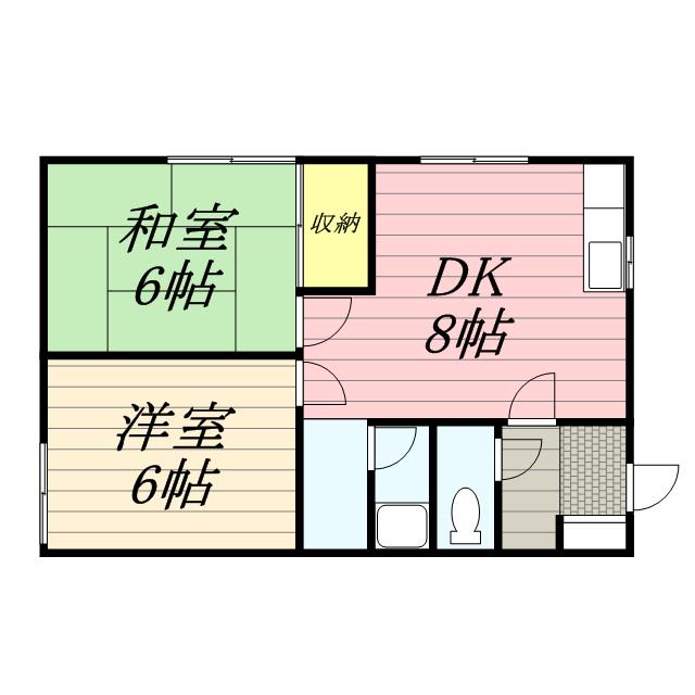 コーポスワン(2DK/2階)の間取り写真