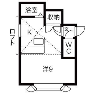 プラチナパレス(ワンルーム/1階)の間取り写真