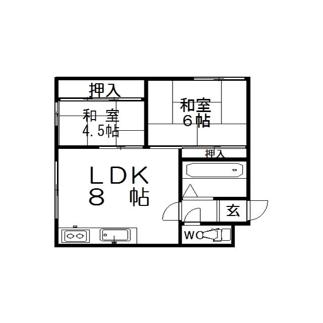 ニュー藻南マンション(2DK/1階)の間取り写真