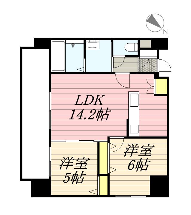 エクレール(2LDK/10階)の間取り写真