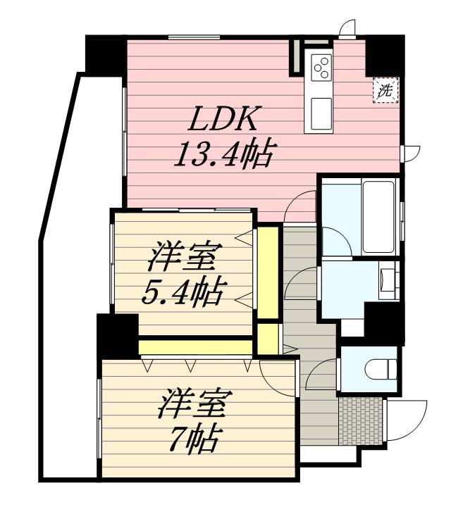 アルカディア平岸パークフロント(2LDK/10階)の間取り写真