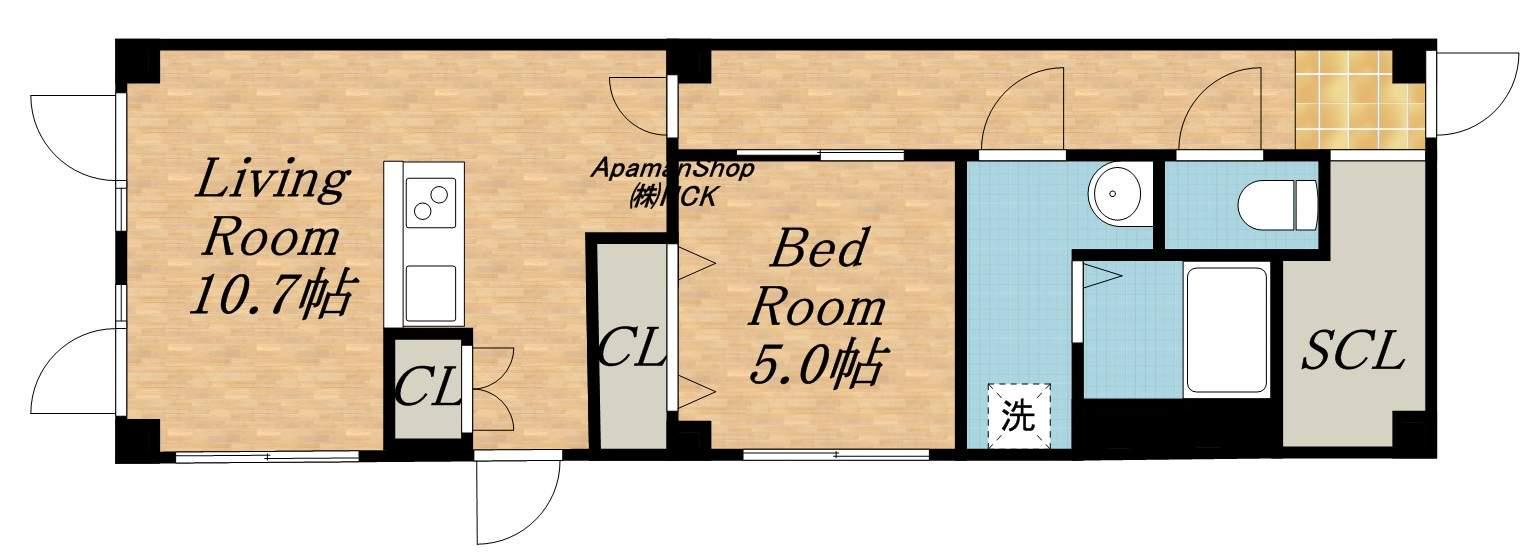 AMEX新琴似(1LDK/2階)の間取り写真