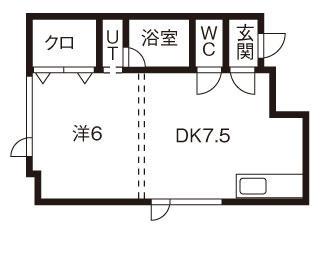 ドリーム24(1DK/2階)の間取り写真