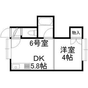 カトレア南郷(1DK/3階)の間取り写真