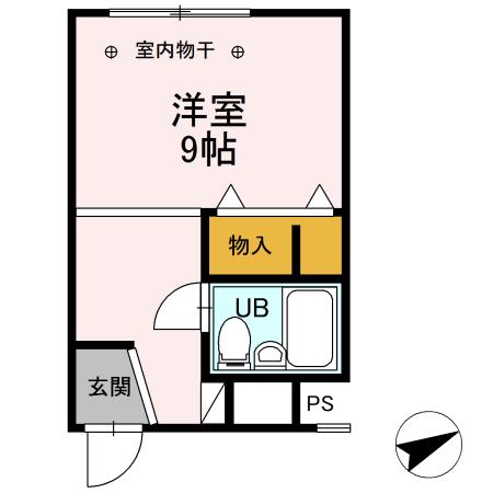 D-ROOM SHARE札幌白石(ワンルーム/3階)の間取り写真
