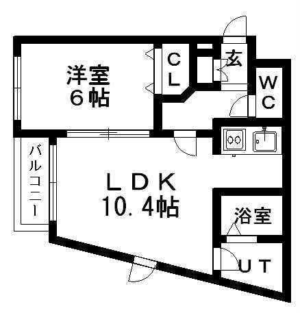 カントリースクエア(1LDK/2階)の間取り写真