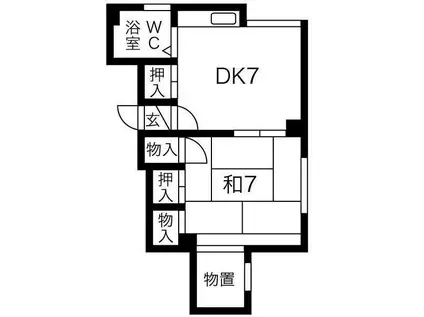 第3みゆきパレス(1DK/2階)の間取り写真