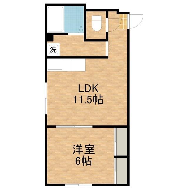 もなみハイツ(1LDK/3階)の間取り写真