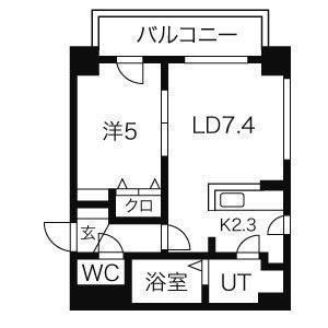 LEE SPACE 栄通(1LDK/6階)の間取り写真