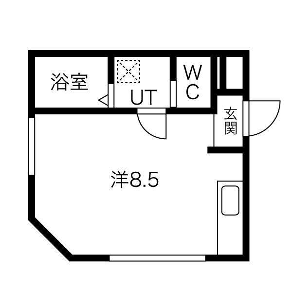ハウスビオラ(ワンルーム/4階)の間取り写真