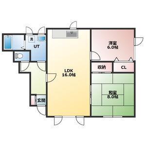ラルジュキムラ(2LDK/1階)の間取り写真