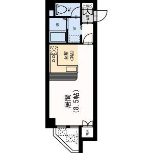 藤井ビル中の島2(1DK/1階)の間取り写真