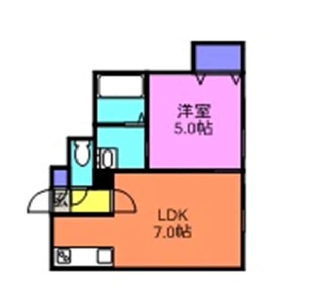 NRJイシヤマ(1LDK/1階)の間取り写真