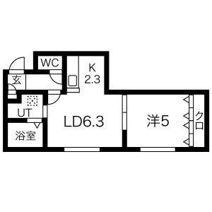 グランドソレイユ(1DK/3階)の間取り写真