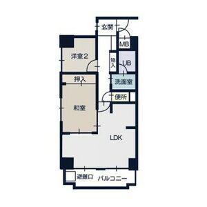アーバンハイツNAKAI(2LDK/8階)の間取り写真
