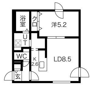 ミカエルアルファ(1LDK/4階)の間取り写真