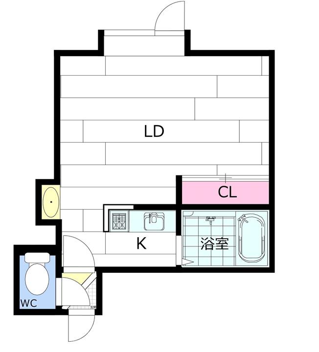 ビューエル513バードランド(1LDK/2階)の間取り写真