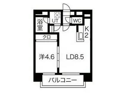 MARUKOH MS NO.2(1LDK/3階)の間取り写真