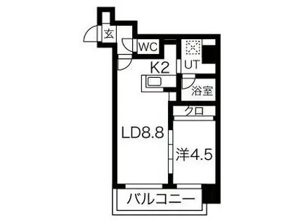 MARUKOH MS NO.2(1LDK/3階)の間取り写真