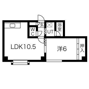 ペントルージュ(1LDK/4階)の間取り写真