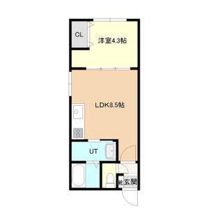 ラフィーネ円山公園・煌(1LDK/1階)の間取り写真