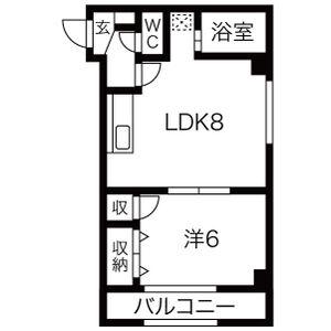 ニューウェイブプラザ豊平(1LDK/3階)の間取り写真