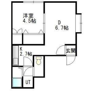 コーポリステル(1DK/3階)の間取り写真