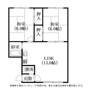 佐藤第一マンション(2LDK/2階)の間取り写真
