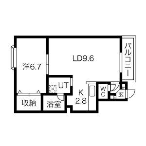 パークマンション(1LDK/1階)の間取り写真