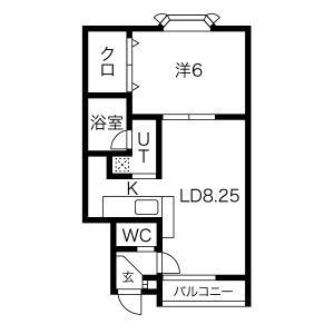 ロッキーマンション(1LDK/2階)の間取り写真