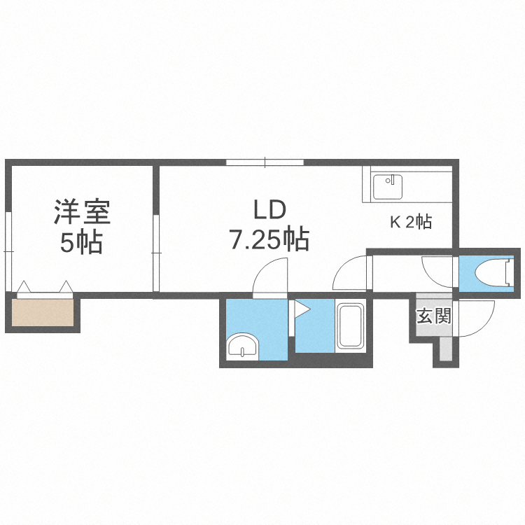ドレエール(1LDK/1階)の間取り写真