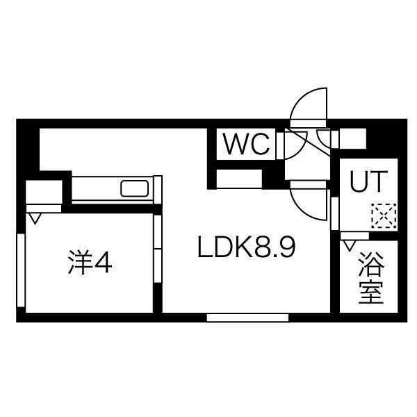 フォレスタ琴似(1LDK/1階)の間取り写真