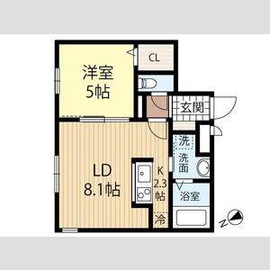 SORTE677(1LDK/1階)の間取り写真