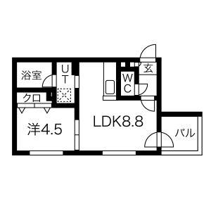 ル・ファール元町グランデ(1LDK/4階)の間取り写真