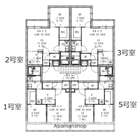 プリヴィエール西町(1LDK/4階)の間取り写真