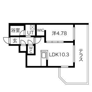 ベルゼル東札幌(1LDK/1階)の間取り写真