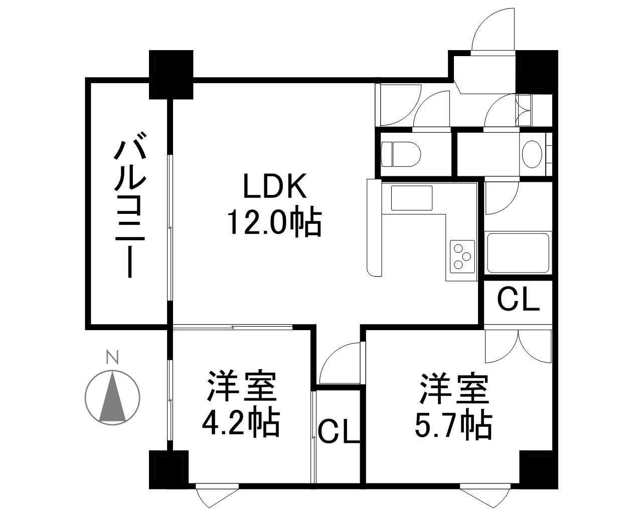ASKAM・S17(2LDK/7階)の間取り写真