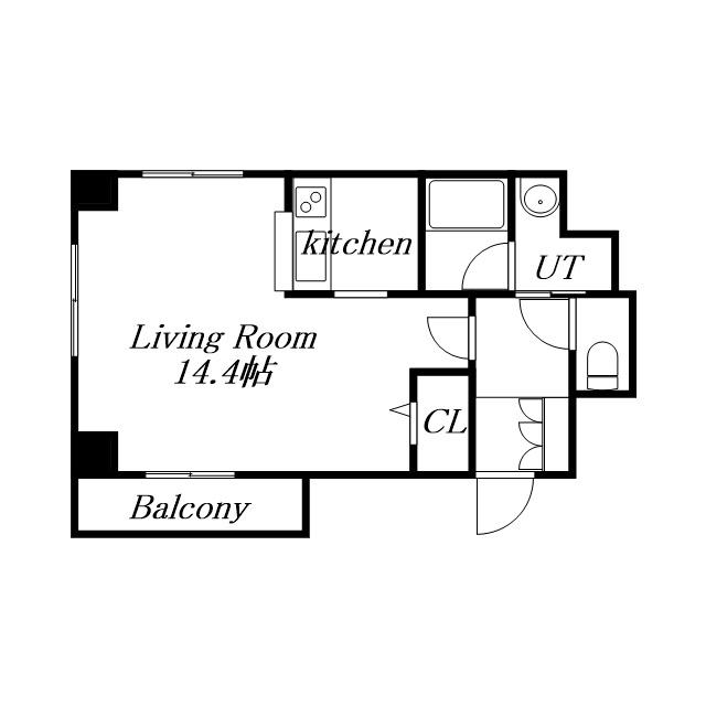 中鉱ビル(1K/5階)の間取り写真