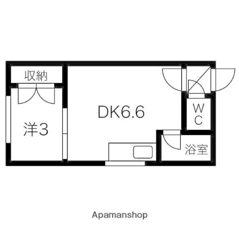 ボヌール23(1DK/1階)の間取り写真