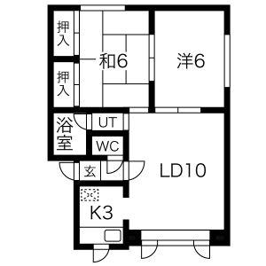 山の手ハイツ(2LDK/2階)の間取り写真