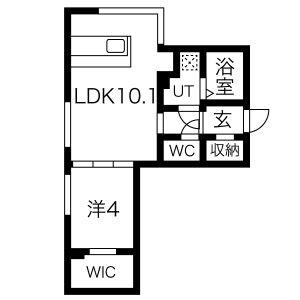 F LEAD琴似(1LDK/2階)の間取り写真